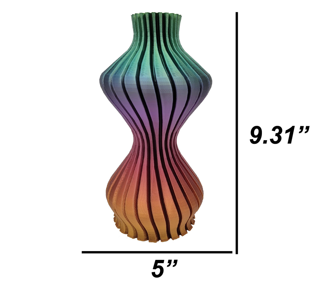 Multi-Color Curvy Vase - 3D Printed